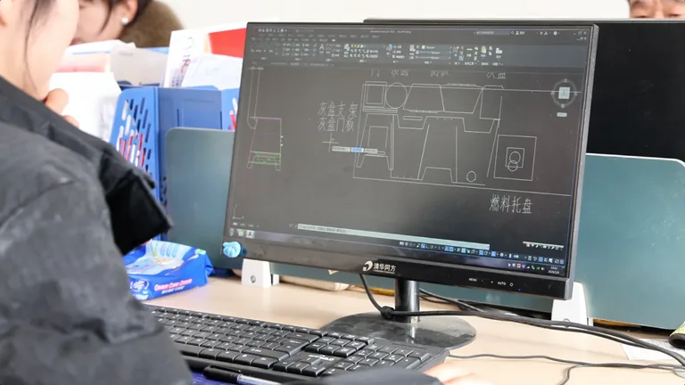 Engineer working on product technical drawings