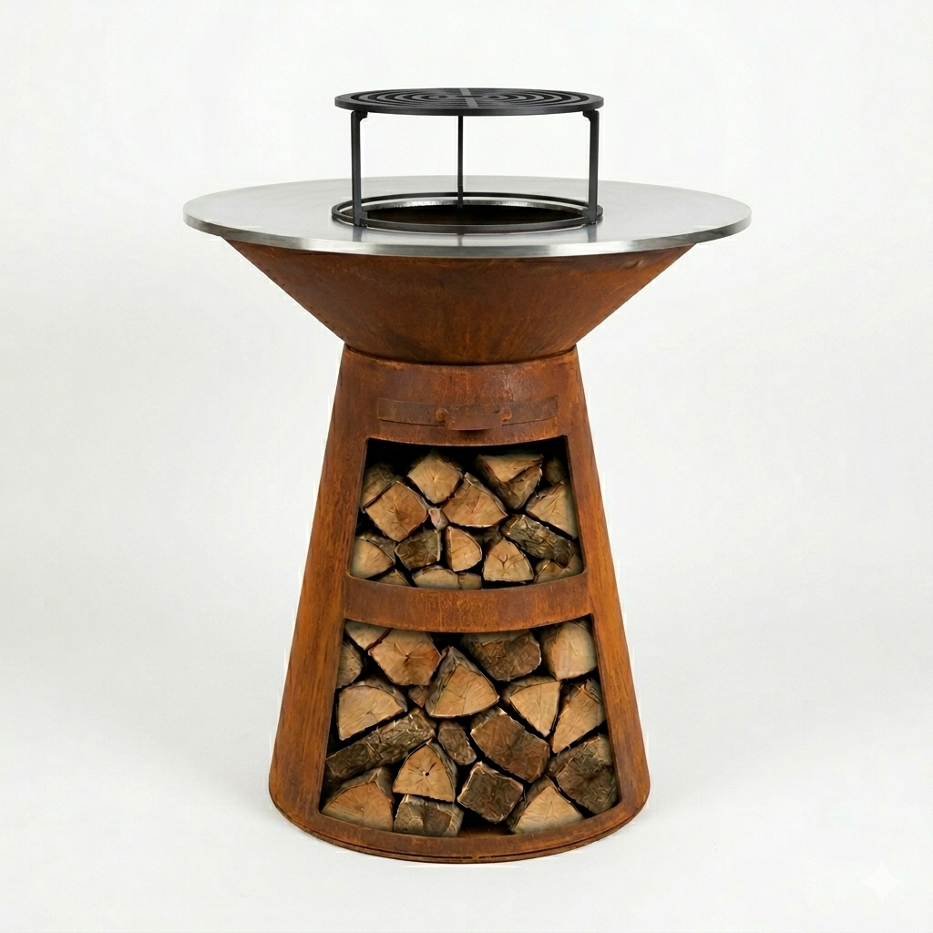 65857CO Plancha Cone Base 80cm Corten