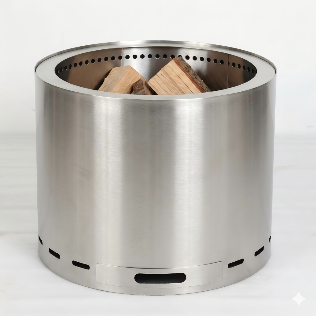 6834-49-SS Smokeless Firepit Round 49cm Stainless