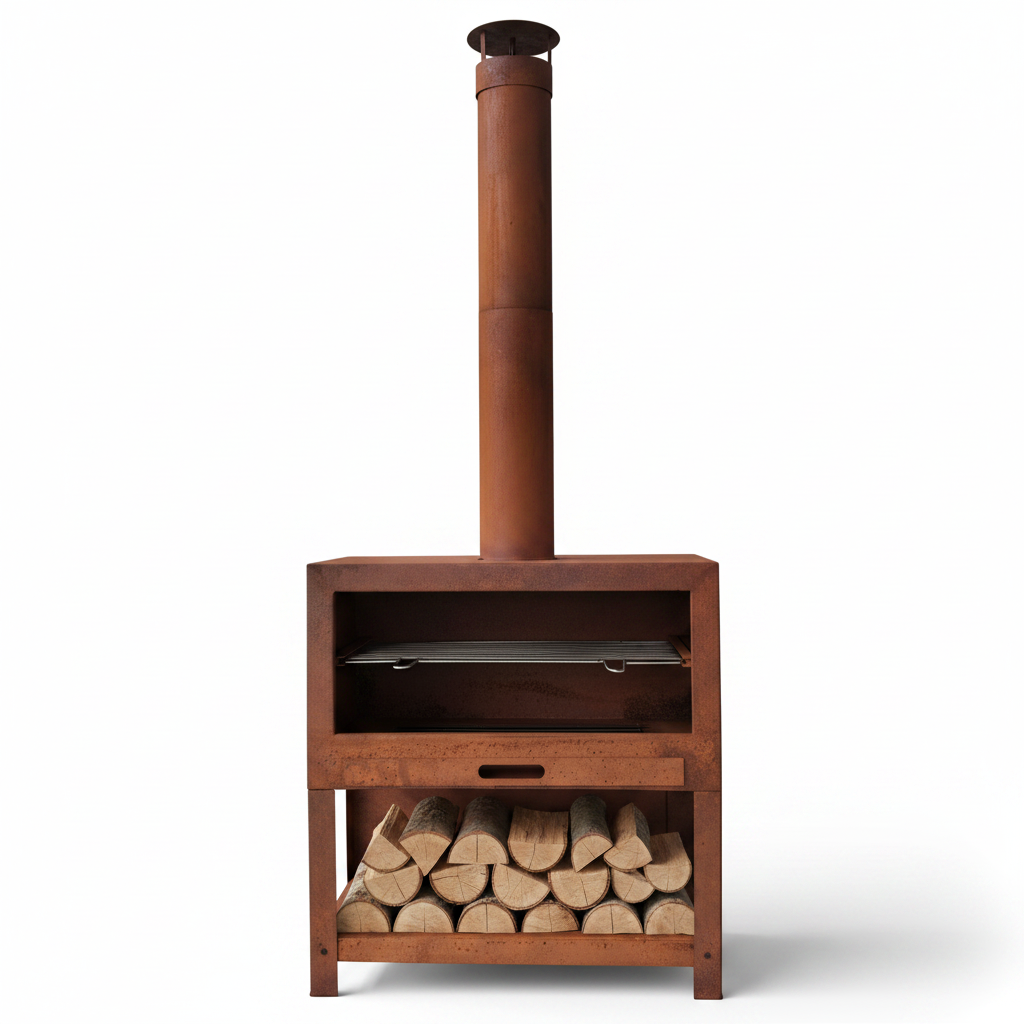 81128CO Outdoor Fireplace Big Corten Steel