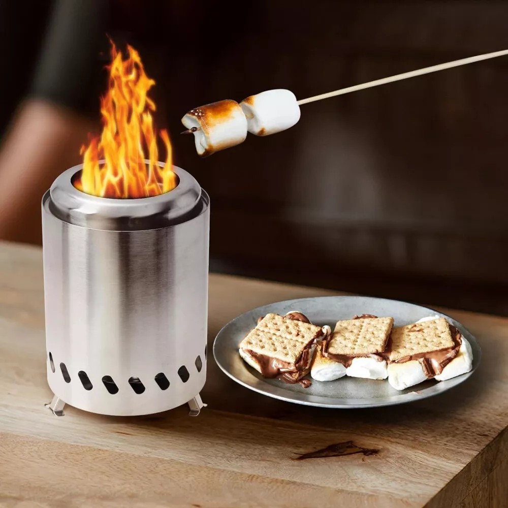 Tabletop Fire Pit Camping Stove Stainless Steel model 68048 — product view 2