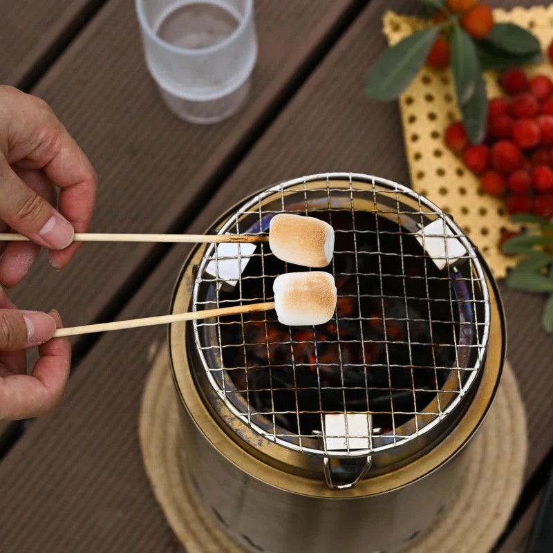 Tabletop Fire Pit Camping Stove Stainless Steel model 68048 — product view 4