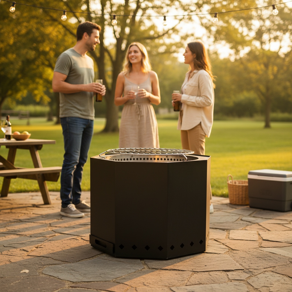 49.5 cm Octagonal smokeless fire pit model 6808 — product view 3