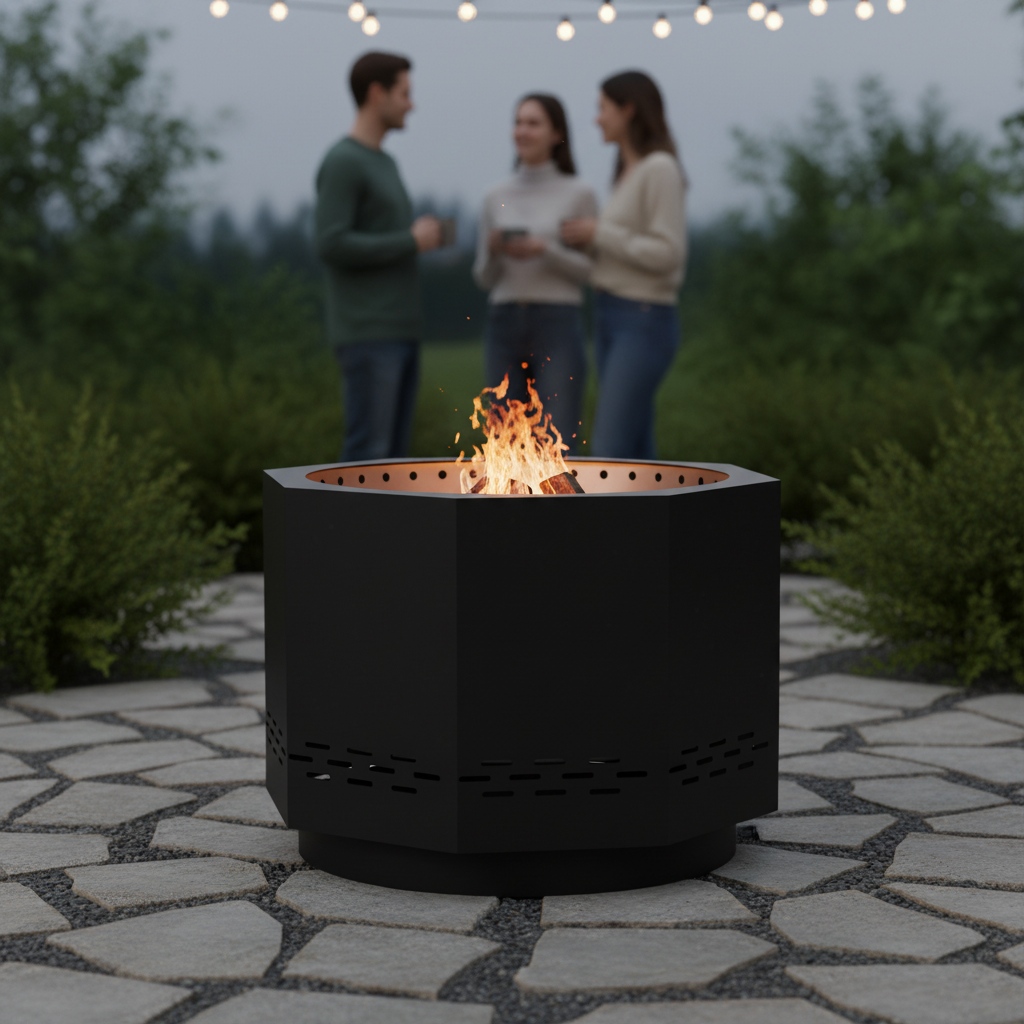 49.5 cm Octagonal smokeless fire pit model 6808 — product view 4