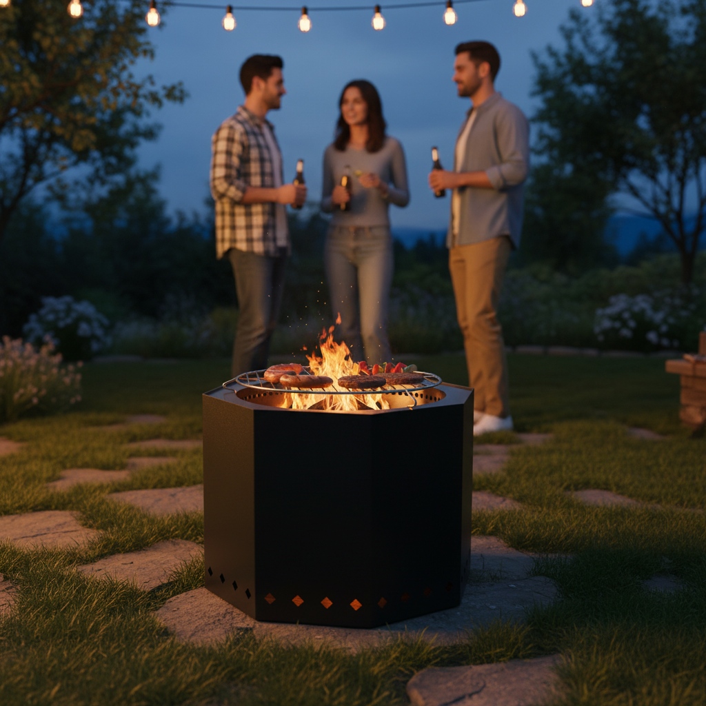 49.5 cm Octagonal smokeless fire pit model 6808 — product view 5