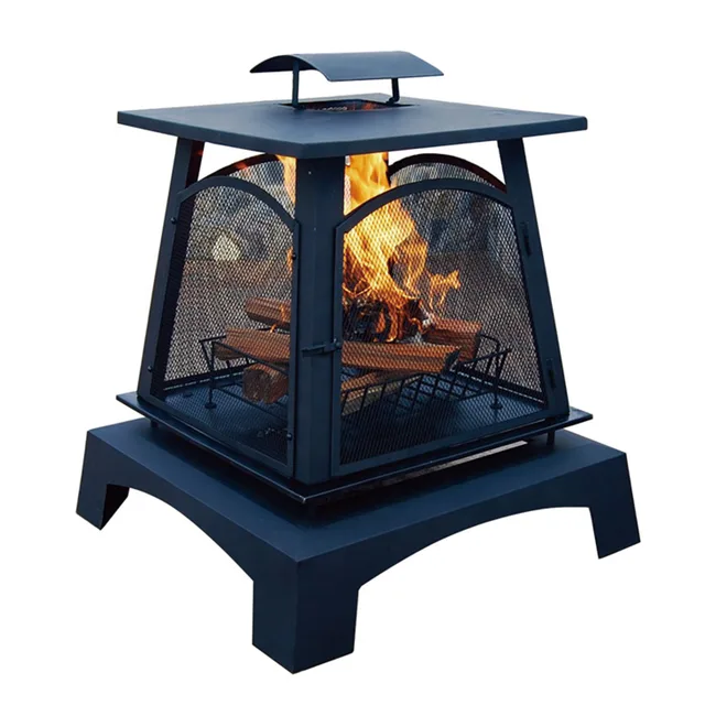 House-Style Steel Outdoor Fireplace