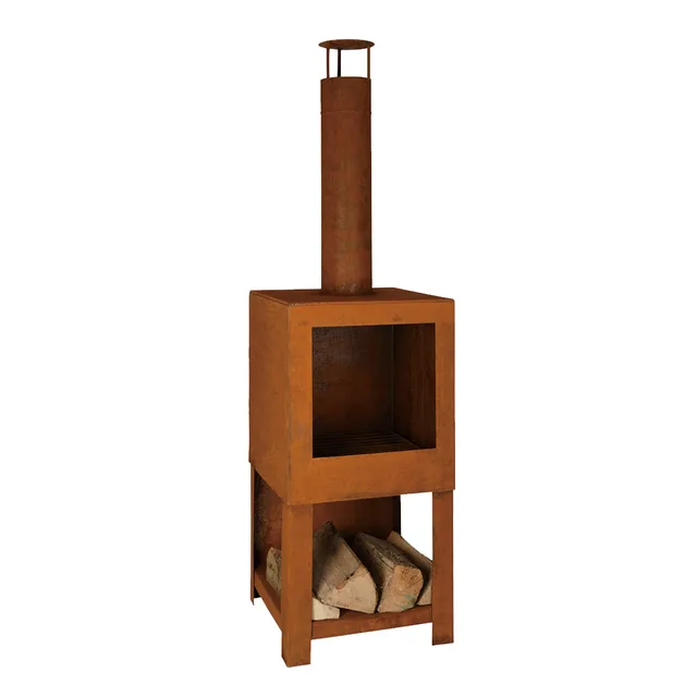 Corten Steel Outdoor Fireplace